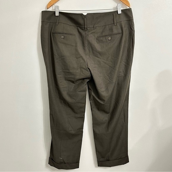 Ann Taylor Loft Cropped Dress Pants size 14 in dark green - Picture 2 of 11